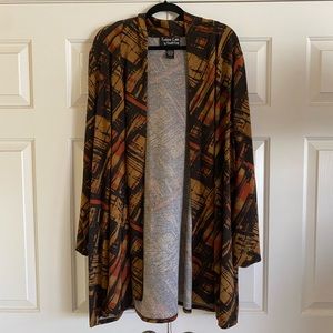 PLUS SIZE! Fashion Ease Brown/Tan/Orange Cardigan!